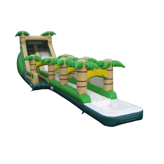 Fabricante de tobogán acuático inflable largo con castillo inflable