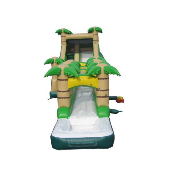 Fabricante de tobogán acuático inflable largo con castillo inflable